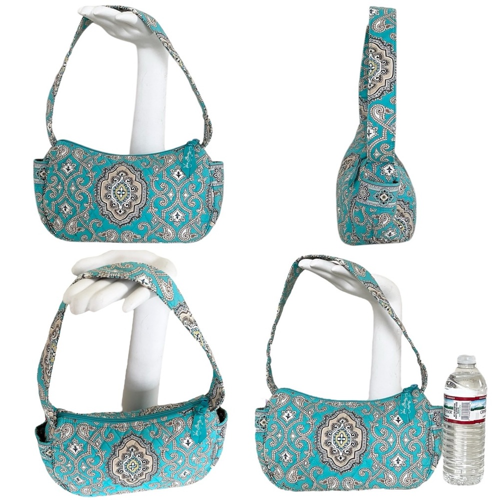 Vera Bradley Quilted Petite/ Young Girl Teal Paisley 100% Cotton Zip Up Handbag